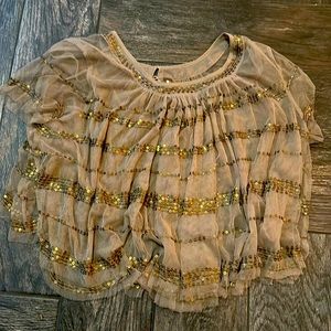 Free People overlay sequins top